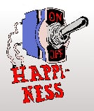 An electrical switched labelled happiness